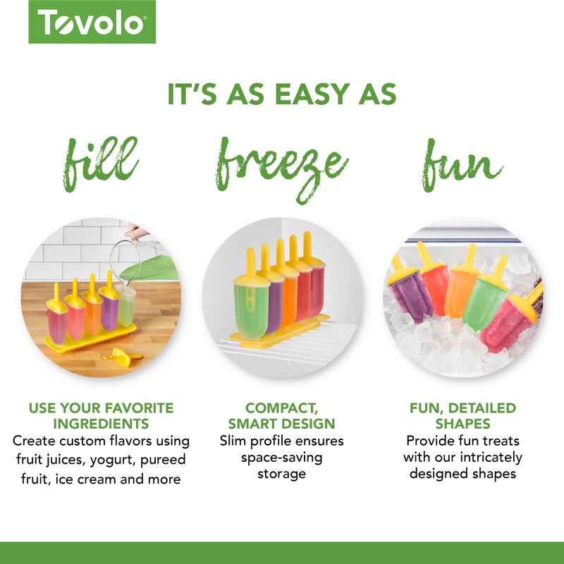 Tovolo Popsicle Molds with Sticks (5-Pack, Classic) - Reusable Ice Pop Molds & Sticks for Homemade Flavored Ice Pops & Frozen Snacks - Popsicle Maker with Stand, Dishwasher Safe & BPA-Free - Image 5